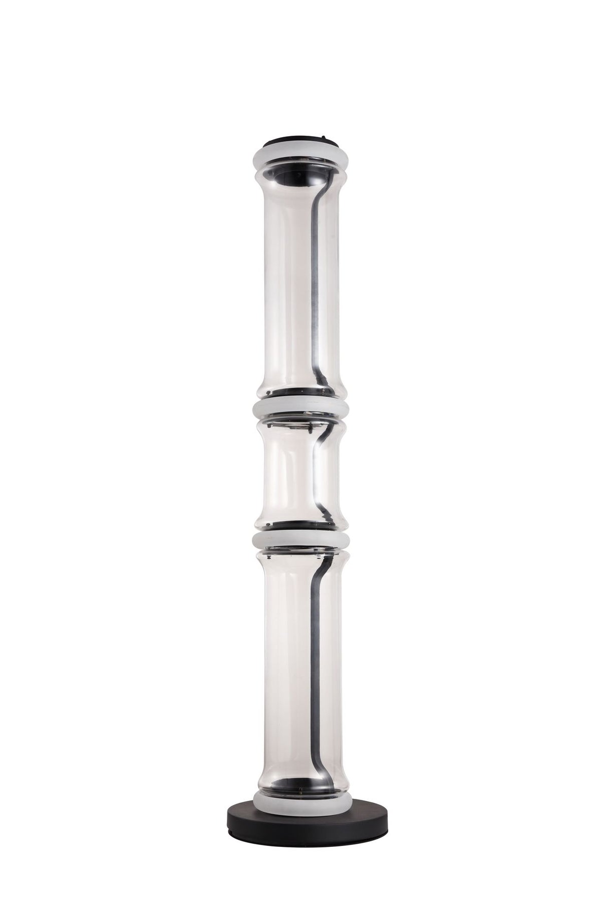 Floor lamp-2502-F1-D300*H1140-Black+Clear Color-Aluminum +Glass