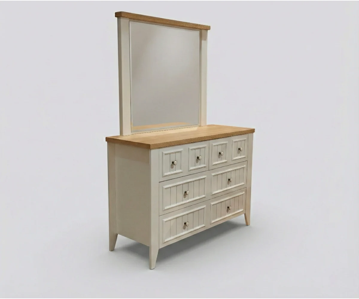 طقم غرفة نوم لورا – 180×200 سم، 5 قطع مع خزانة ملابس بستة أبواب