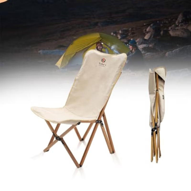 Toby’s Camping Chair-05 Portable Folding Wooden Butterfly Chair