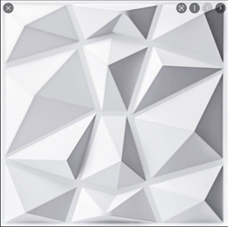 500*500*1mm 3D PVC Wall Panel Matt White D094