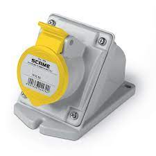 Scame Wall Socket 2P+E, Angled 16A 110VAC Qatar