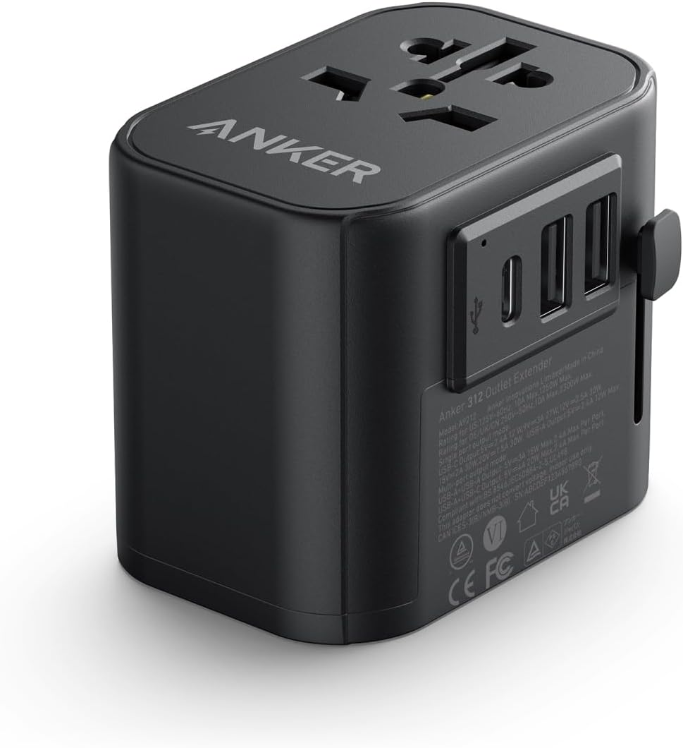 Anker 312 Outlet Extender (Universal Travel Adapter) A9212K11 - BLACK