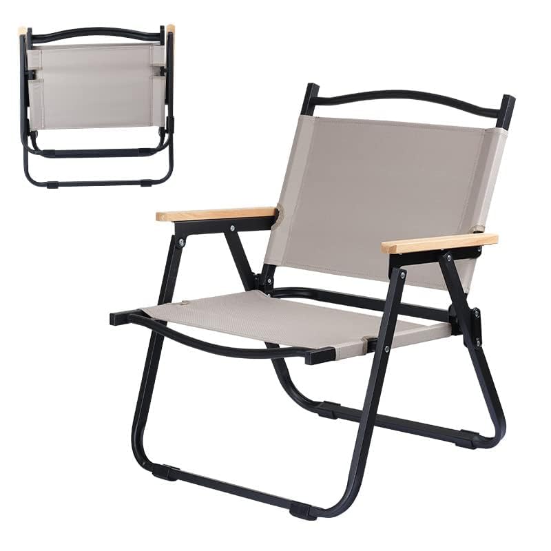 Toby’s Camping Chair-04 Grey Folding Aluminum Alloy Chair with Armrest