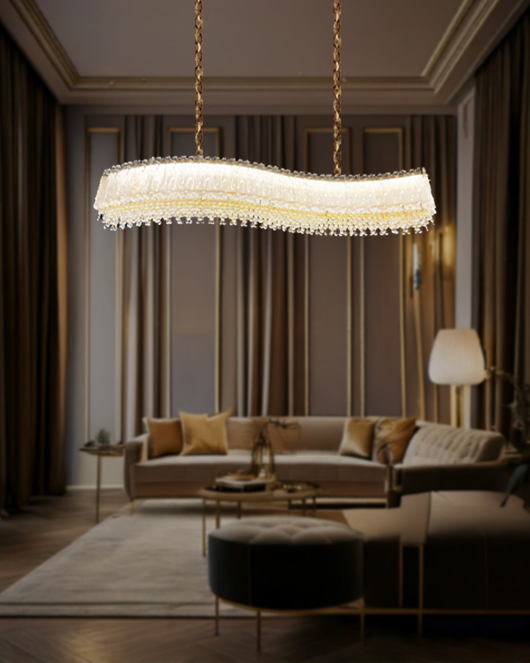 Pendant Light 7032S GD L1200 LED Tricolor