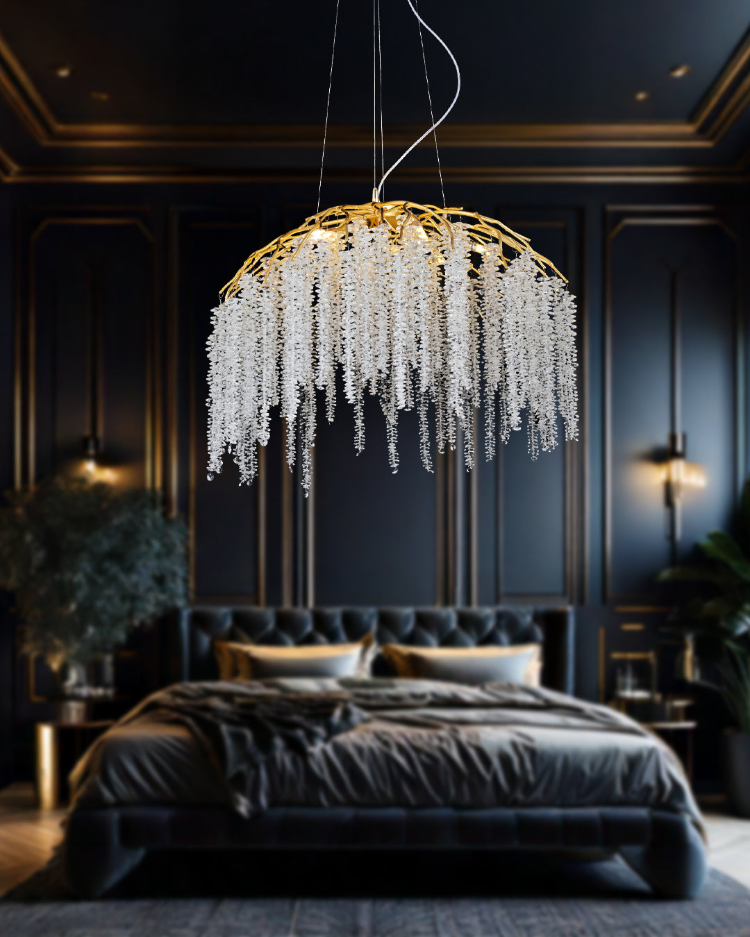Pendant Light 8085-800 Aluminum+Crystal GD