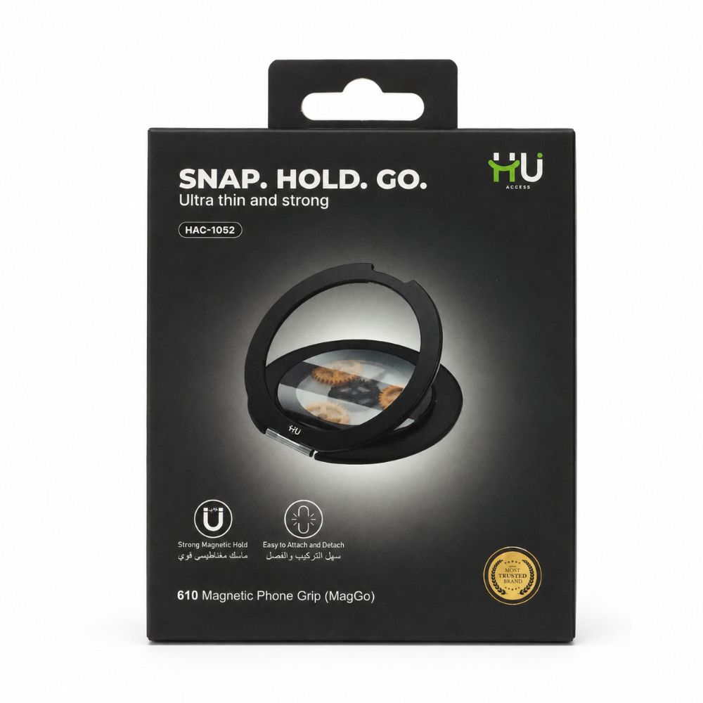HAC-1052 Snap.Hold.Go Magnetic Phone Grip, Black