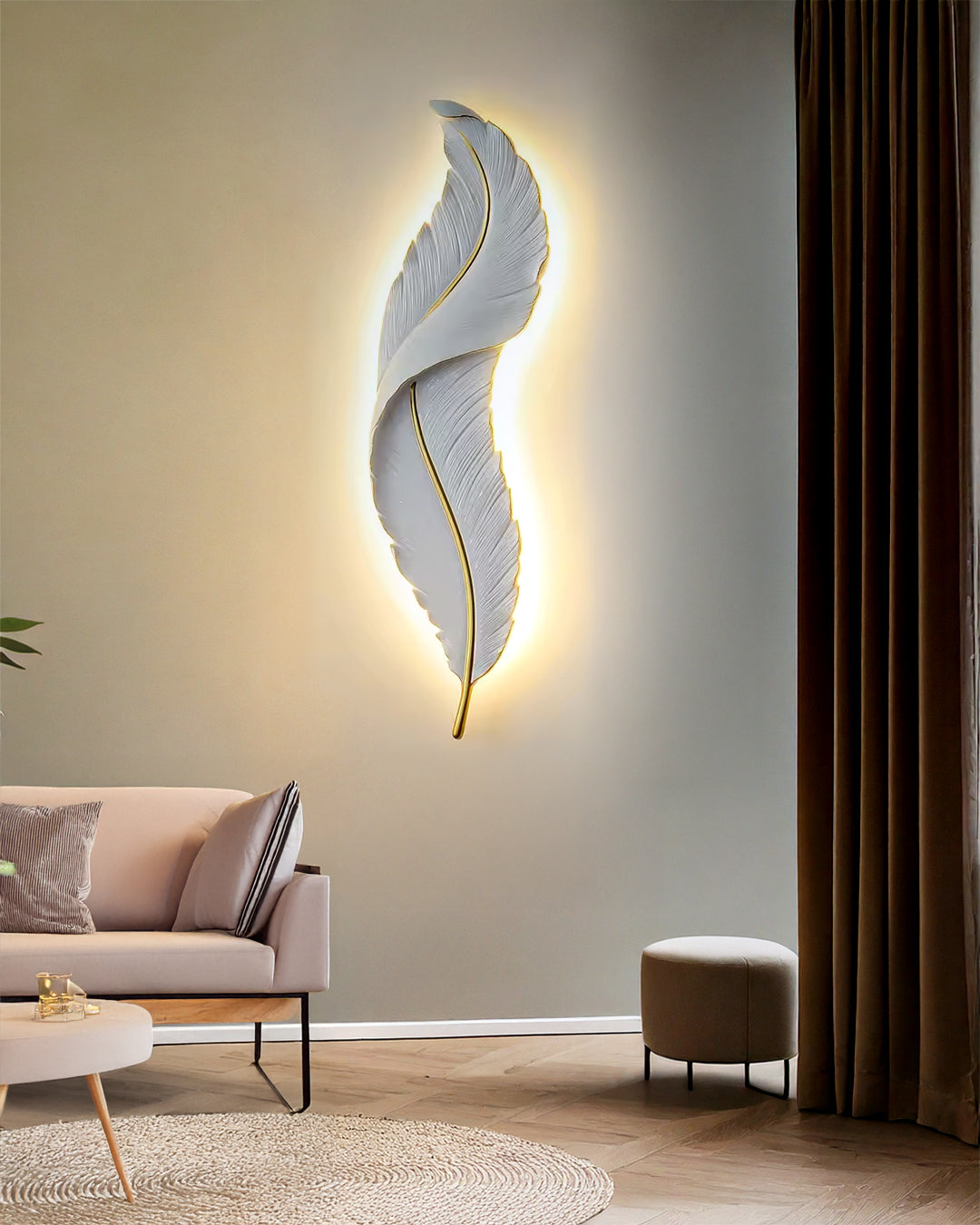 MLA7078 - Leaf Wall Light Metal (White+Gold) W280*H900mm 19W