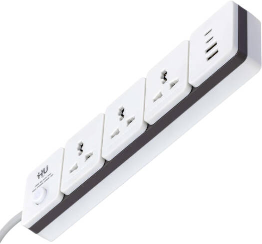 HVO-1002 Power Socket with 3 Sockets, USB & 3 m Cable