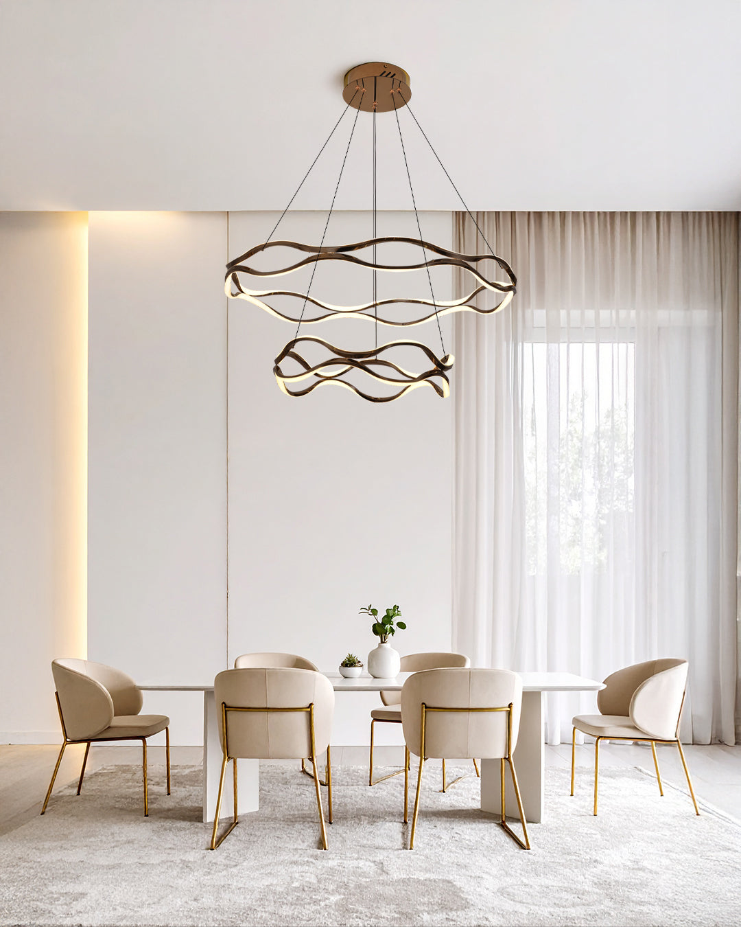7708 Black Glossy Pendant Lamp Ø800+600