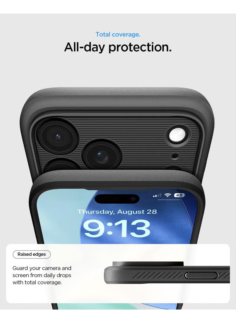 Rugged Armor MagFit iPhone 17 Pro MAX Case Cover with MagSafe and Carbon Fiber Textures (2025) - Matte Black