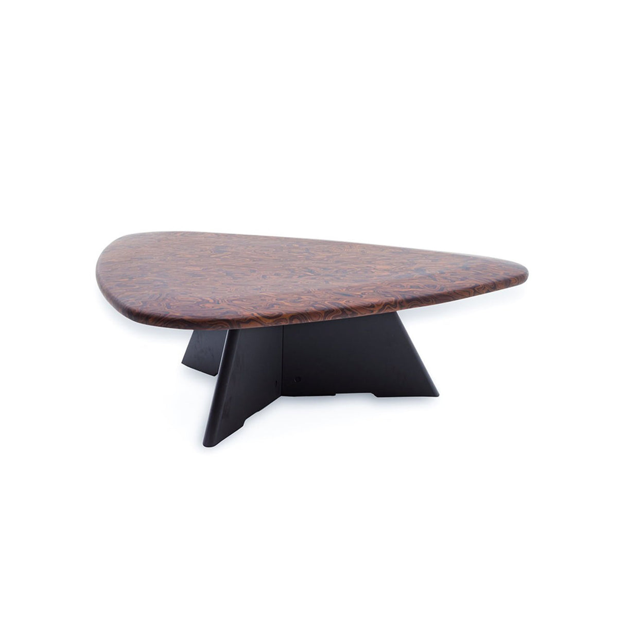 طاولة شاي خشبية على شكل مثلث مركزي جذري