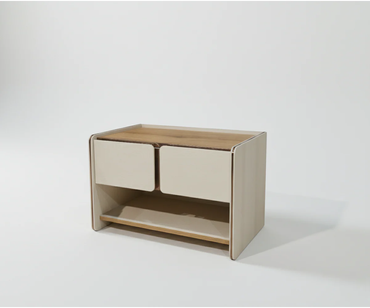 طقم غرفة نوم إزنيك مكون من 4 قطع – سرير بحجم كينج ووحدة تخزين