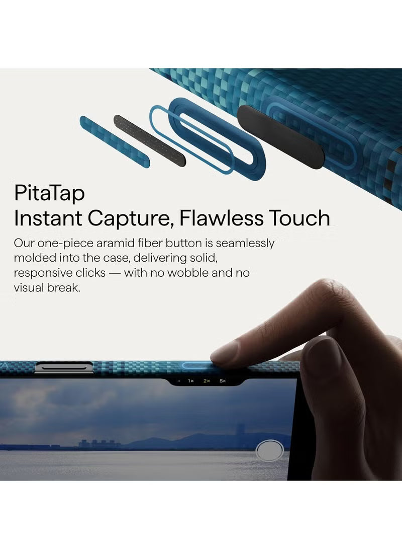 pitaka for iPhone 17 Pro Max Case 6.9" with Camera Control Button, Compatible with MagSafe, Ultra-Slim Case with Caseless Touch Feeling, 1500D Aramid Fiber Woven, Moonrise