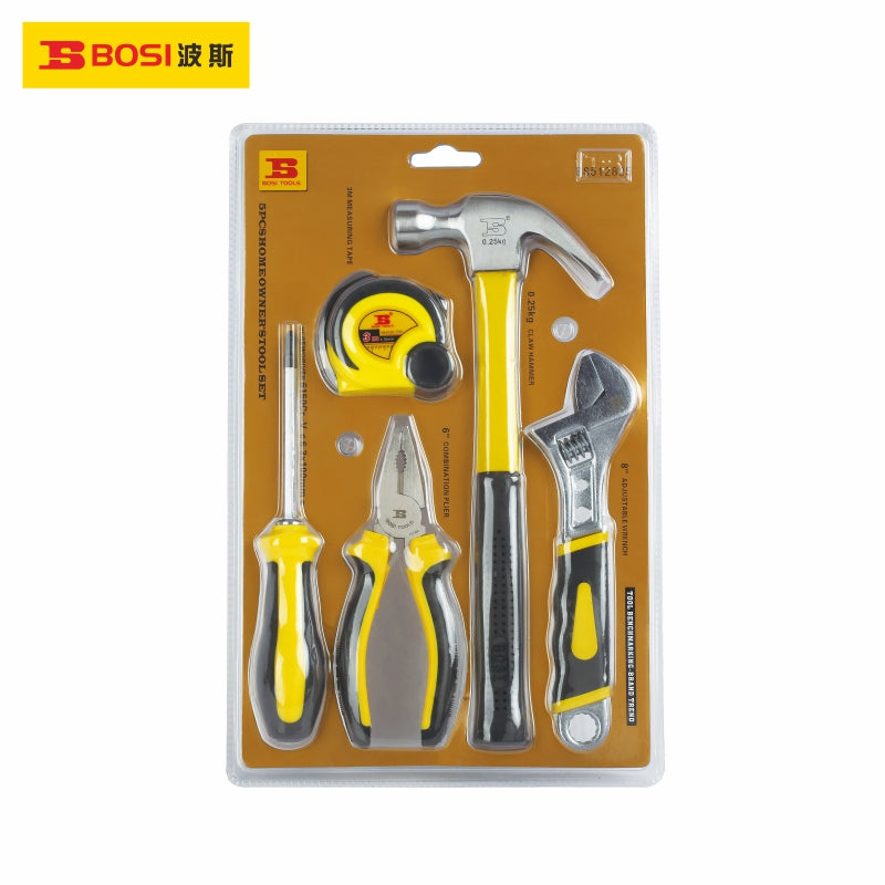 BS512825 blister package 5pcs Home Owner's Tool Set
