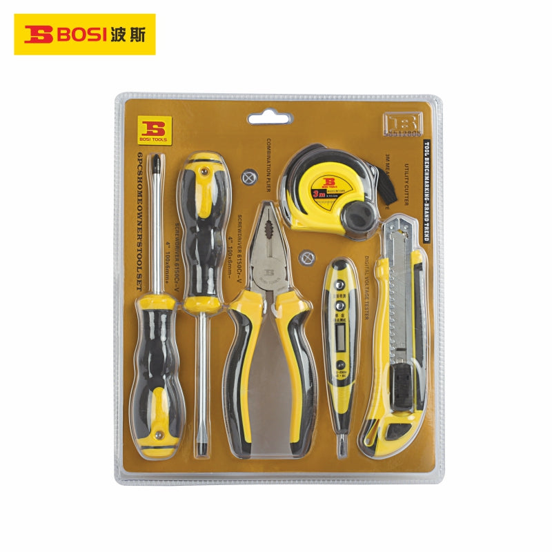 BS512806 blister package 6pcs Home Owner's Tool Set
