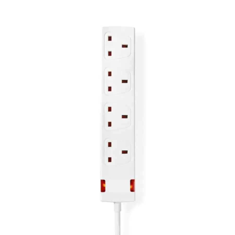 NEDIS Extension Socket Type G 4-Way 1.5Mtr Cable White