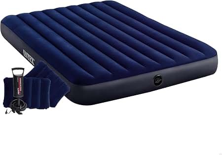 Intex Inflatable Camping Air Mattress 152 × 203 × 25 cm – Large Portable Sleeping Mattress