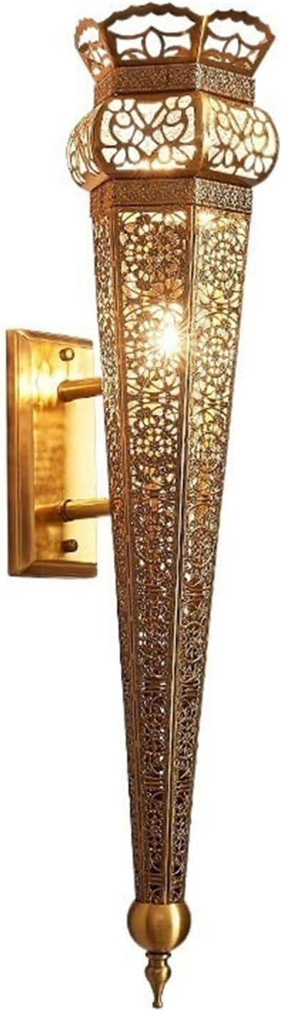 مصباح حائط ذهبي عتيق من النحاس