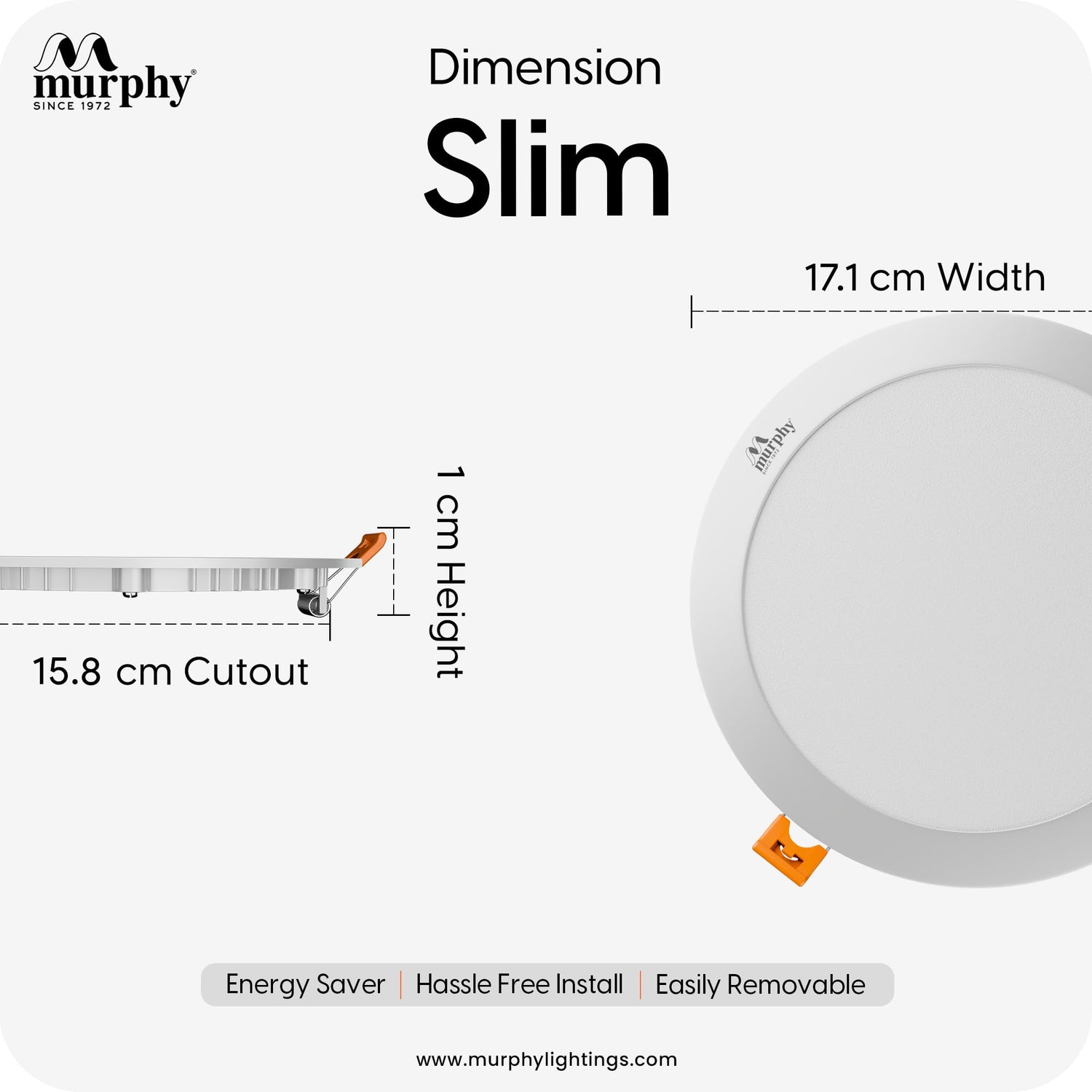 LED Round Recessed Slim Panel Light 12W 3000K (15.8cm)
