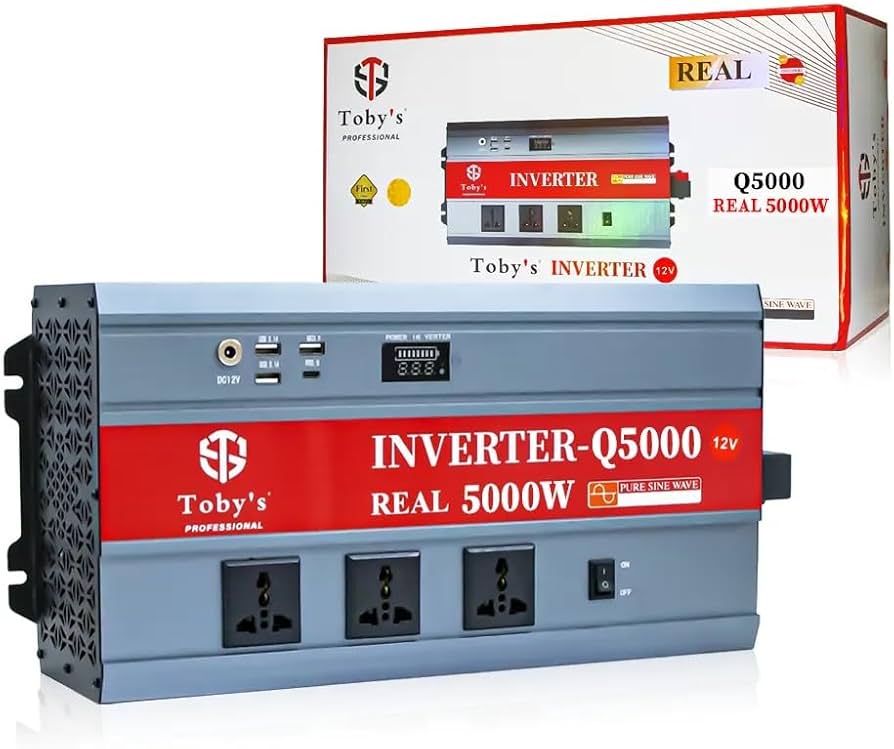 Toby’s Q5000 5000W Car Power Inverter 12V to 220V Pure Sine Wave AC Converter