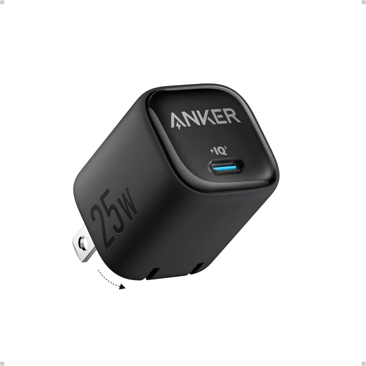 Anker Charger (25W,Compact) With USB-C Cable (B2656K11) -Black