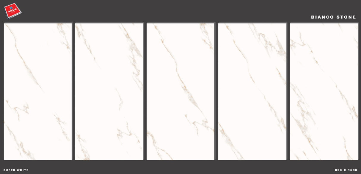 Bianco Stone High Glossy 1600×800 Tile