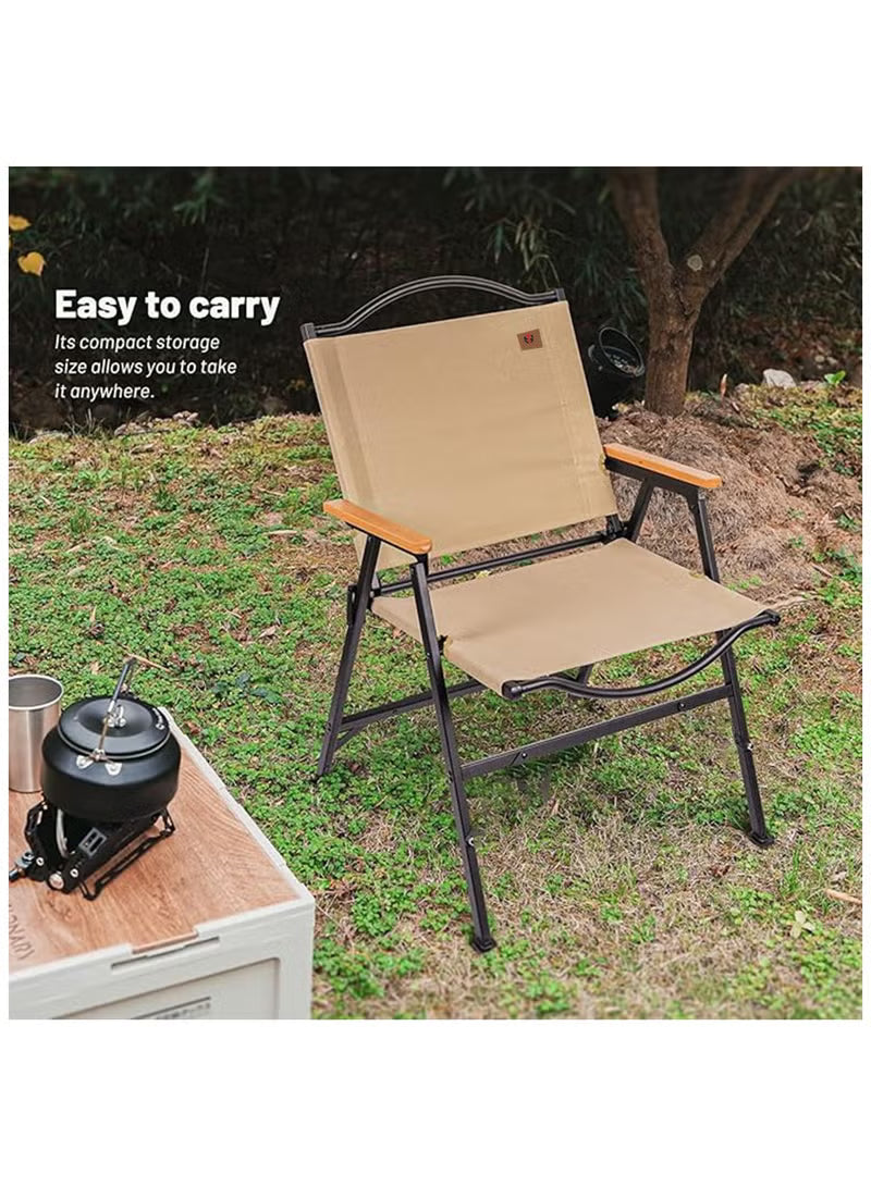 Toby’s Camping Chair-04 (WOOD) Folding Aluminum Alloy Chair with Armrest