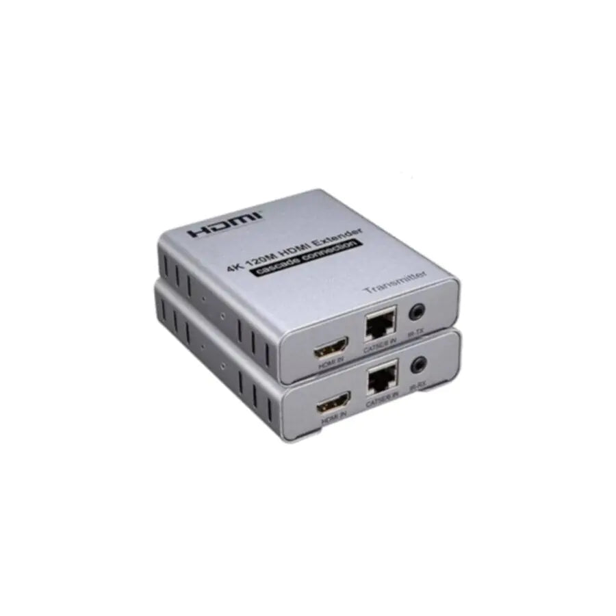 موسع HDMI بطول 120 مترًا عبر كابل CAT6 يدعم دقة 4K و1080P، صندوق أخضر