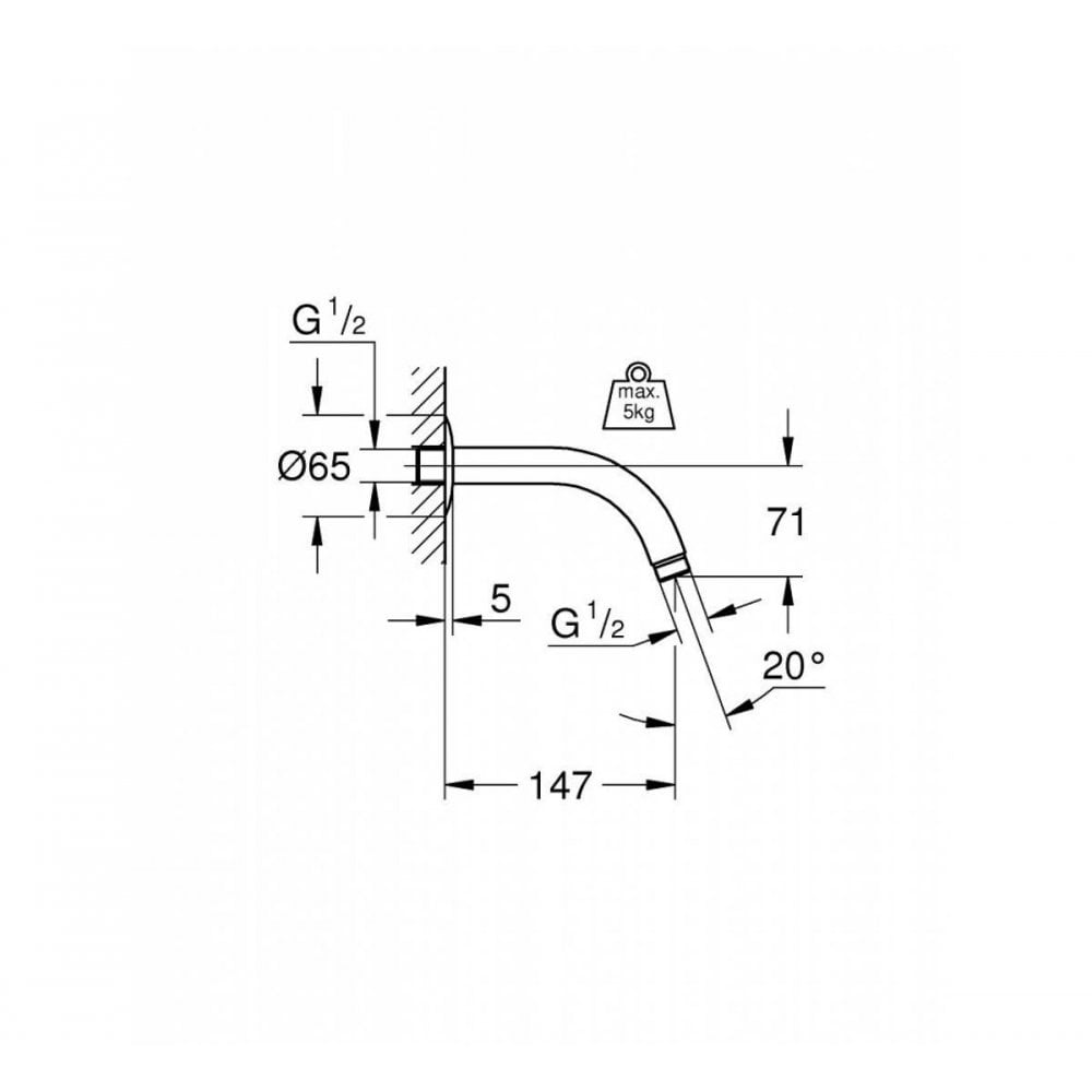 Grohe Relexa Shower Arm 147 mm