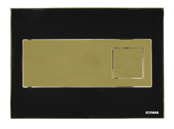 675043Q Dual Flush Button Caro Glass Black Gold