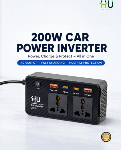 Car Inverter HAC-1048 – 360° Rotation Magnetic Phone Holder for 4.0–7.5 Inch Smartphones