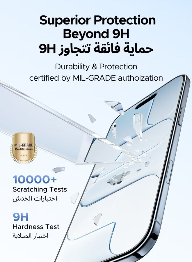 3 in 1 for iPhone Air Case, Built in 4 L-Arc Airbags, Military-Grade Protection, Ultra Clear, Shockproof iPhone Cover, with 2-Pack Ultra HD Screen Protector, Slim Case for Air 6.5"