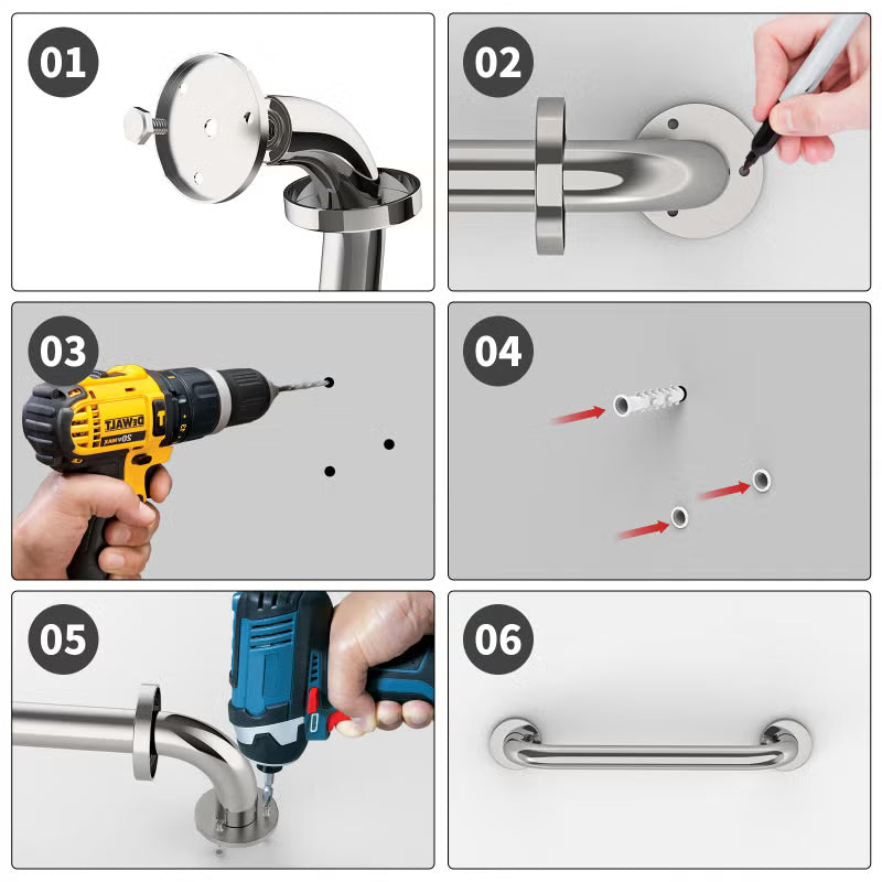 ZUEXT 12-Inch Stainless Steel Shower Grab Bar