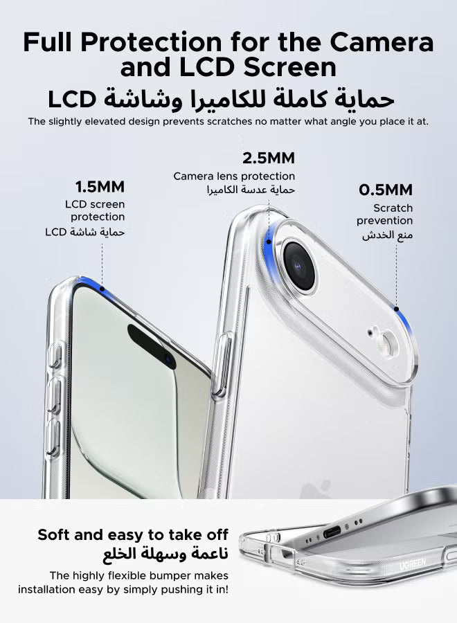 iPhone Air Case Full-coverage Phone Case Military-Grade Drop Protection iPhone Air Cover Delay Yellowing Wear-resistant Anti Scratch & Fingerprint 17 Air Case Ultra Slim Extra Raised Edge