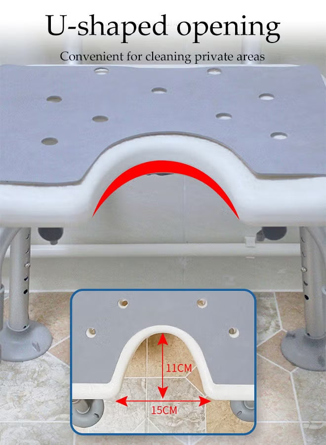 Shower Chair Stool with Padded Armrests and Back
