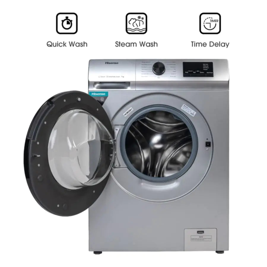 HISENSE 7.0Kg Fully-Automatic Front Loading Washing Machine (Silver)