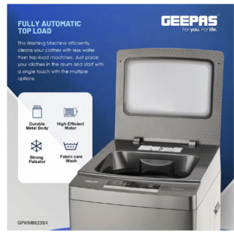 GEEPAS | 8KG Fully Auto Top Load Washing Machine
