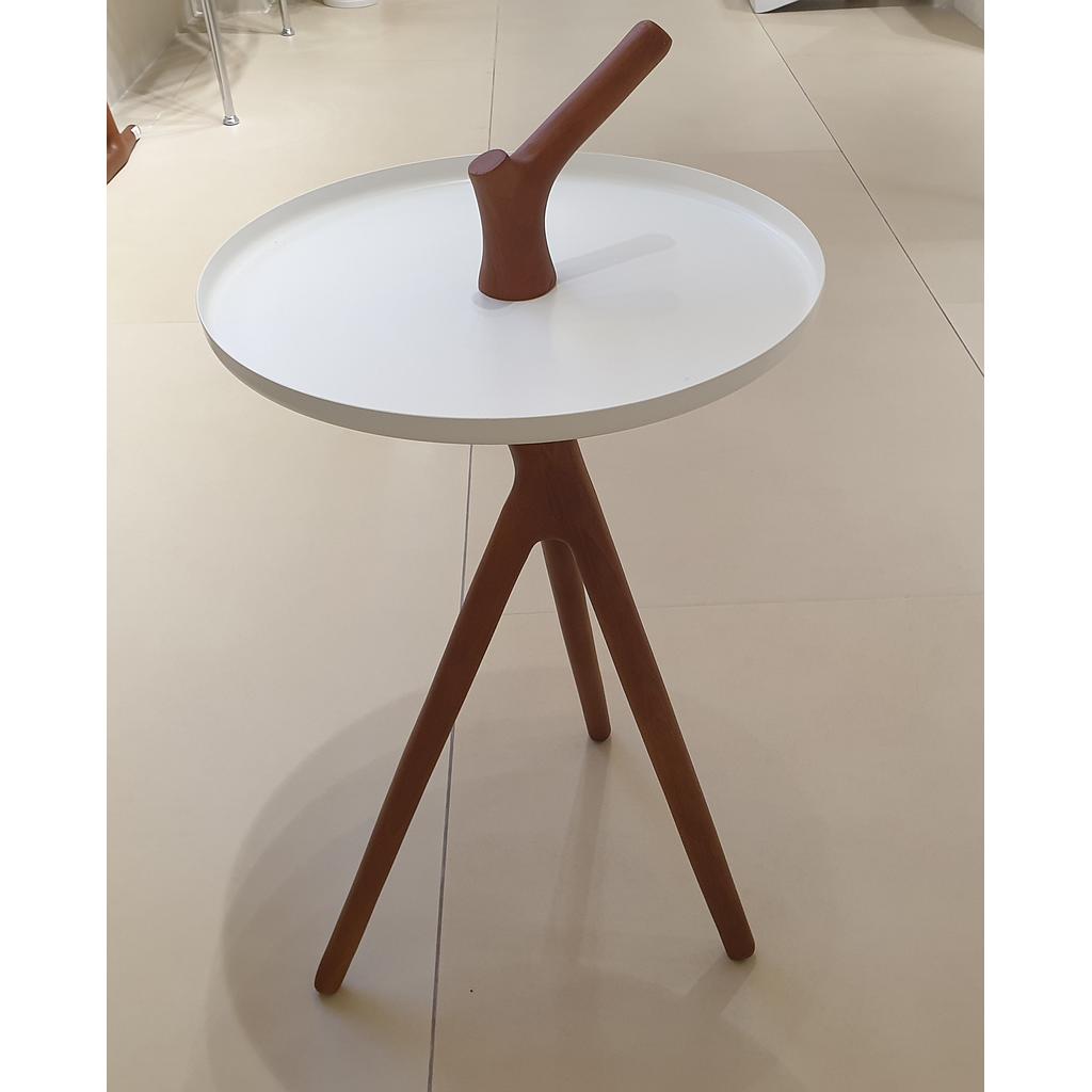 Iroko Wood Base with White Shelf