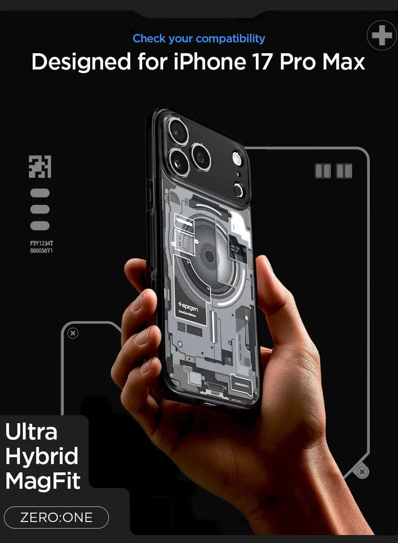 Ultra Hybrid MagFit iPhone 17 Pro Max Case Cover with MagSafe (2025) - Zero One Black