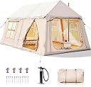 Toby’s Inflatable Camping Tent-10 for 4–6 Persons – Waterproof Oxford Fabric Air Beam Tent with UV Protection & Large Windows