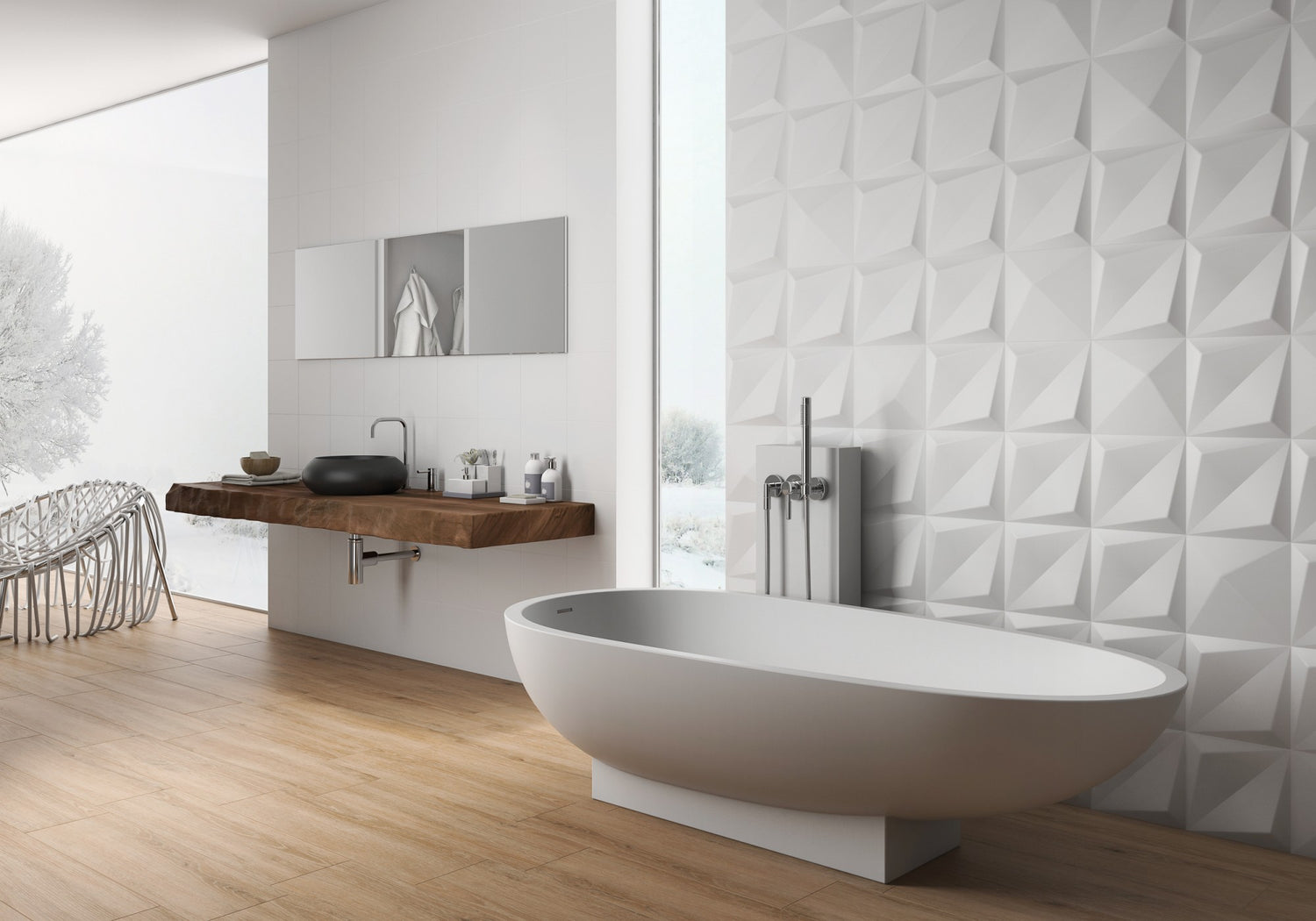 Tile Origami White Gloss