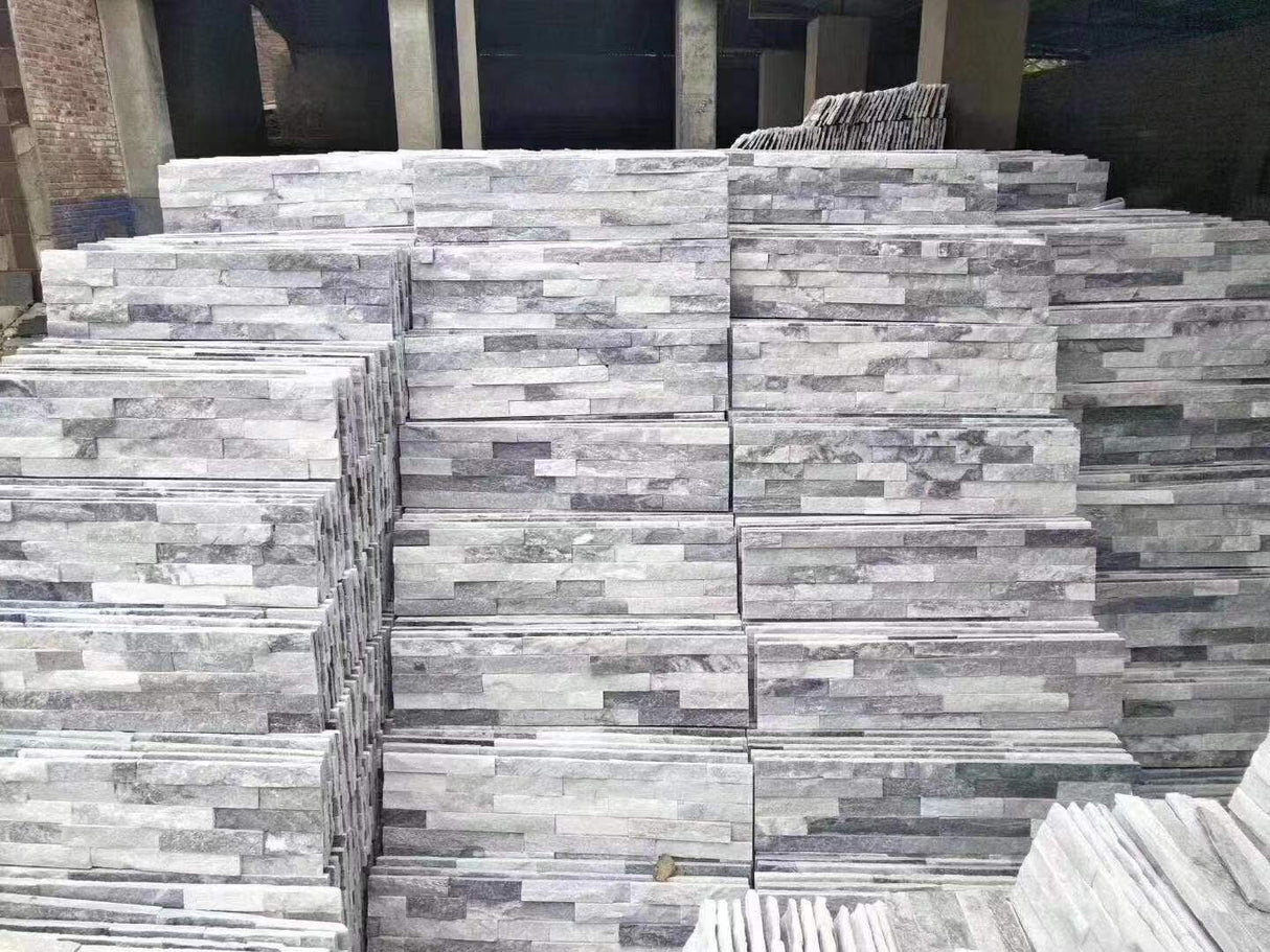 600x150x10-13SP Grey-White Quartzite Culture Stone (5 strips)(8,0.72)