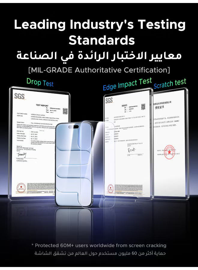 2Pack iPhone Air Screen Protector With Auto Alignment Kit Ultra HD Clear, Scratch Resistant, Military-Grade Protection, Easy Installation, Anti-Fingerprint, Bubble Free Glass Film