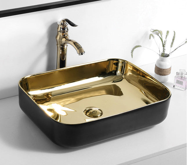 RS1073MGS Black Gold Table Basin