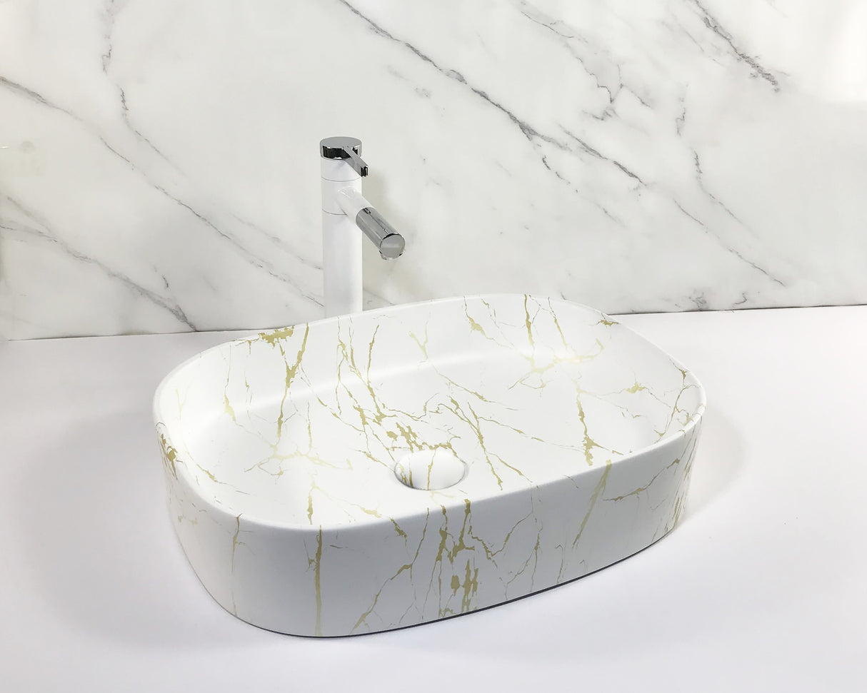 4200-67M Marble White Basin