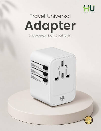HAC-1002 HU Travel Plug Adapter 20W – White, 2000W