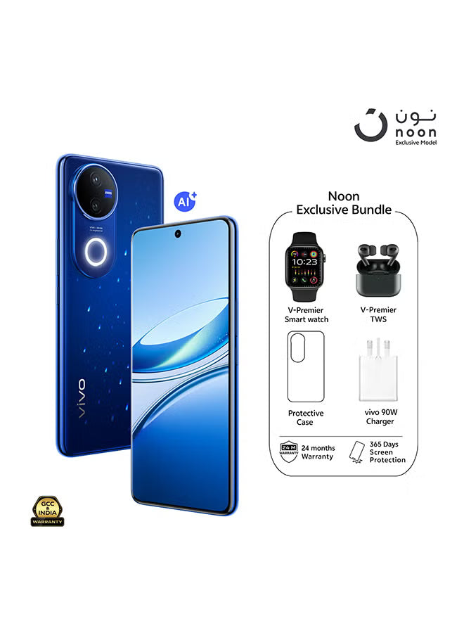 V50 AI 5G Dual SIM Starry Blue 12GB RAM 256GB With Exclusive Gifts Earbuds Pro, Smart Watch, 90W Charger And 24 Months Warranty + 1 Year Screen Replacement - Middle East Version