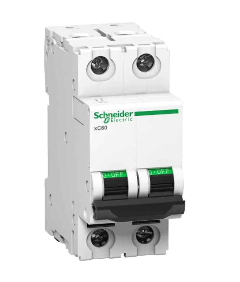 SCHNEIDER A9N2P32C, Schneider Electric MCB 32A Double Pole (2-Pole) 10kA C Curve