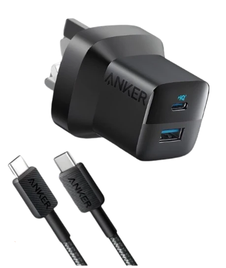 Anker 323 Charger With 322 USB-C TO USB-C Cable (33W,3 FT) (B2331K11) - Black