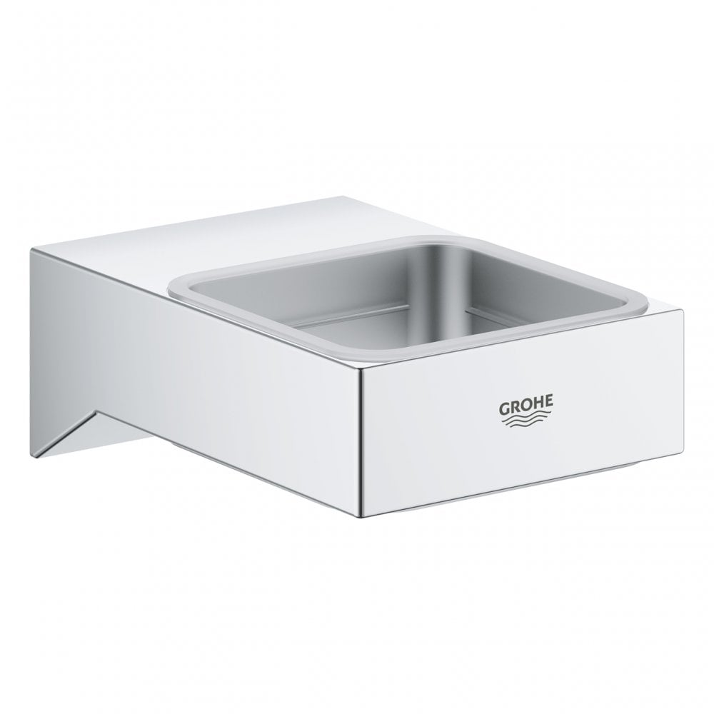 Grohe Selection Cube Glass/Soap Dish Holder – Chrome